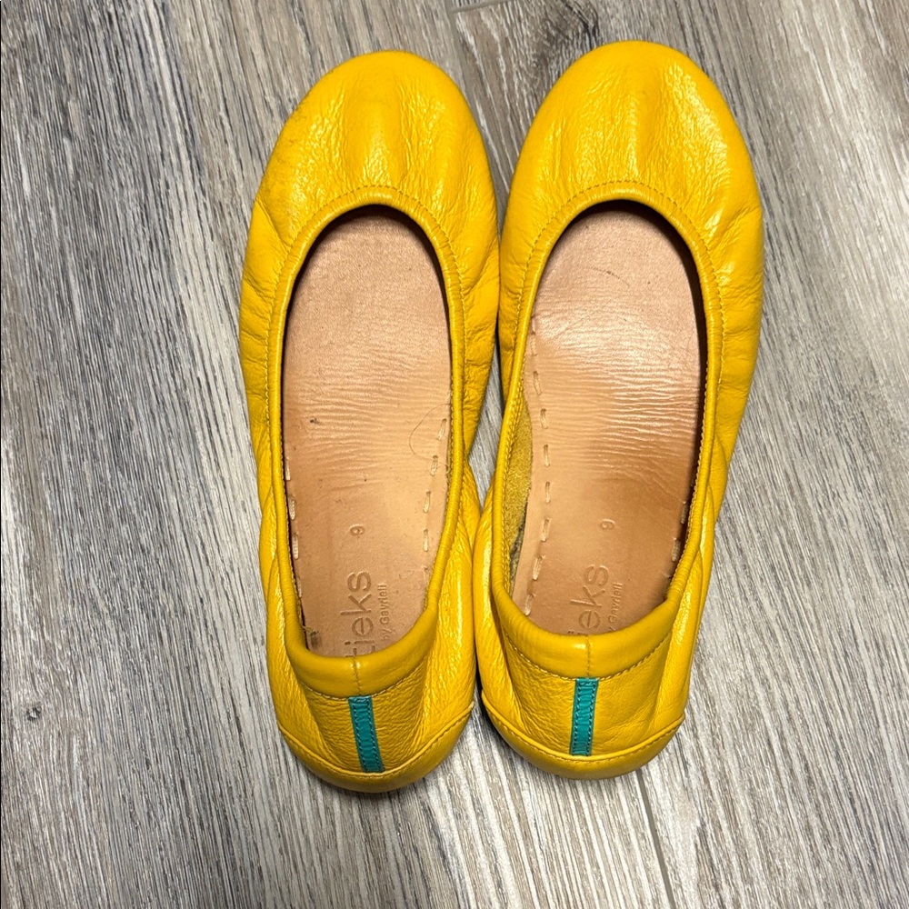 Tieks Bright Yellow Leather Ballet Flats